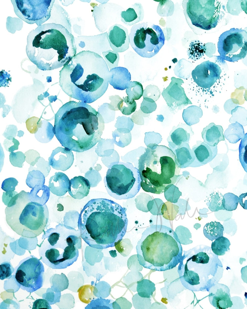 Hematology Bubbles Watercolor Print