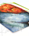 Adrenal Gland in Red Watercolor Print
