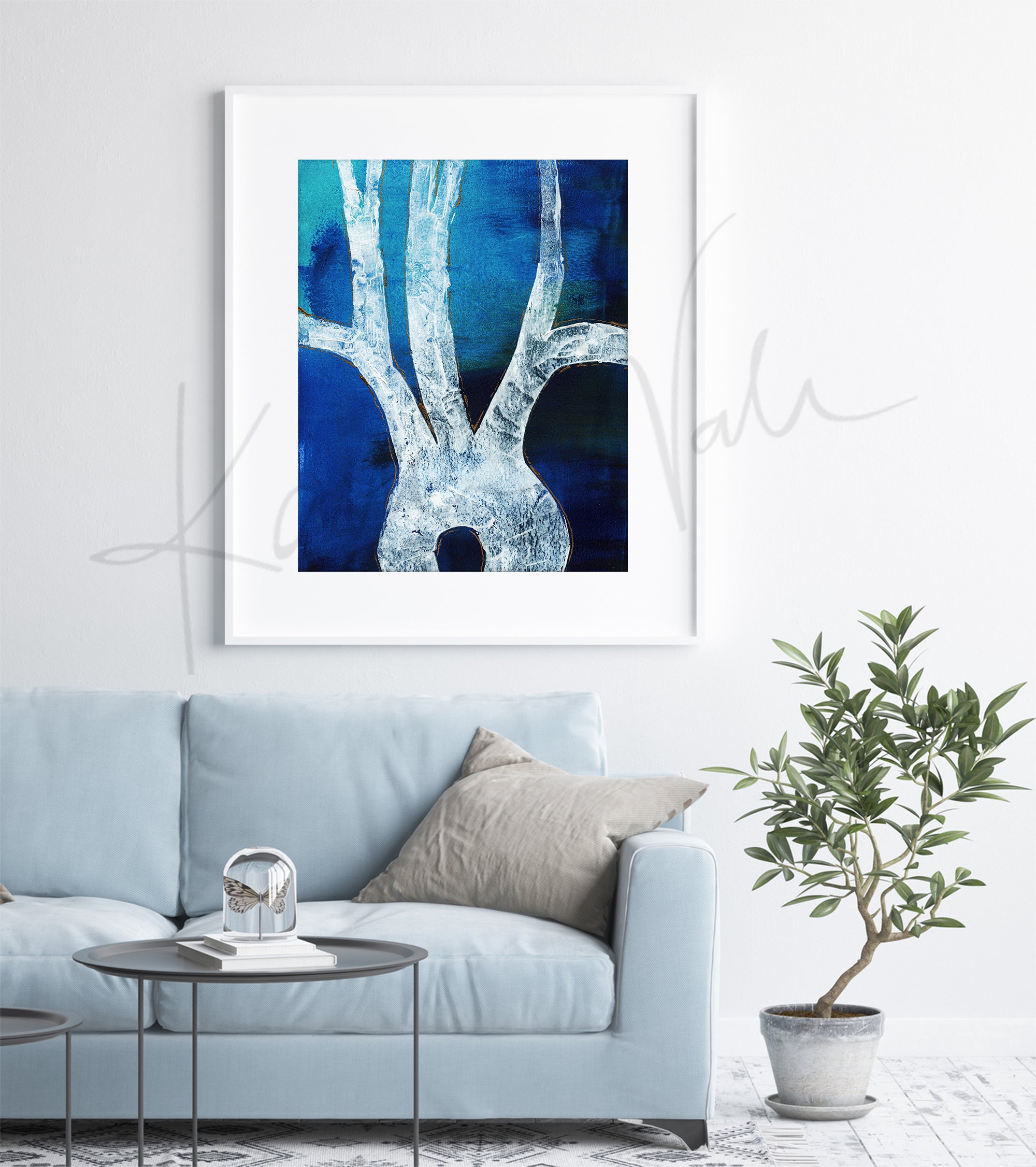 modern medical clinic decorated with abstract anatomy art painting of an aorta that comes off the human heart