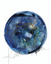 Red, Blue, and Gray Retina Watercolor Print Set