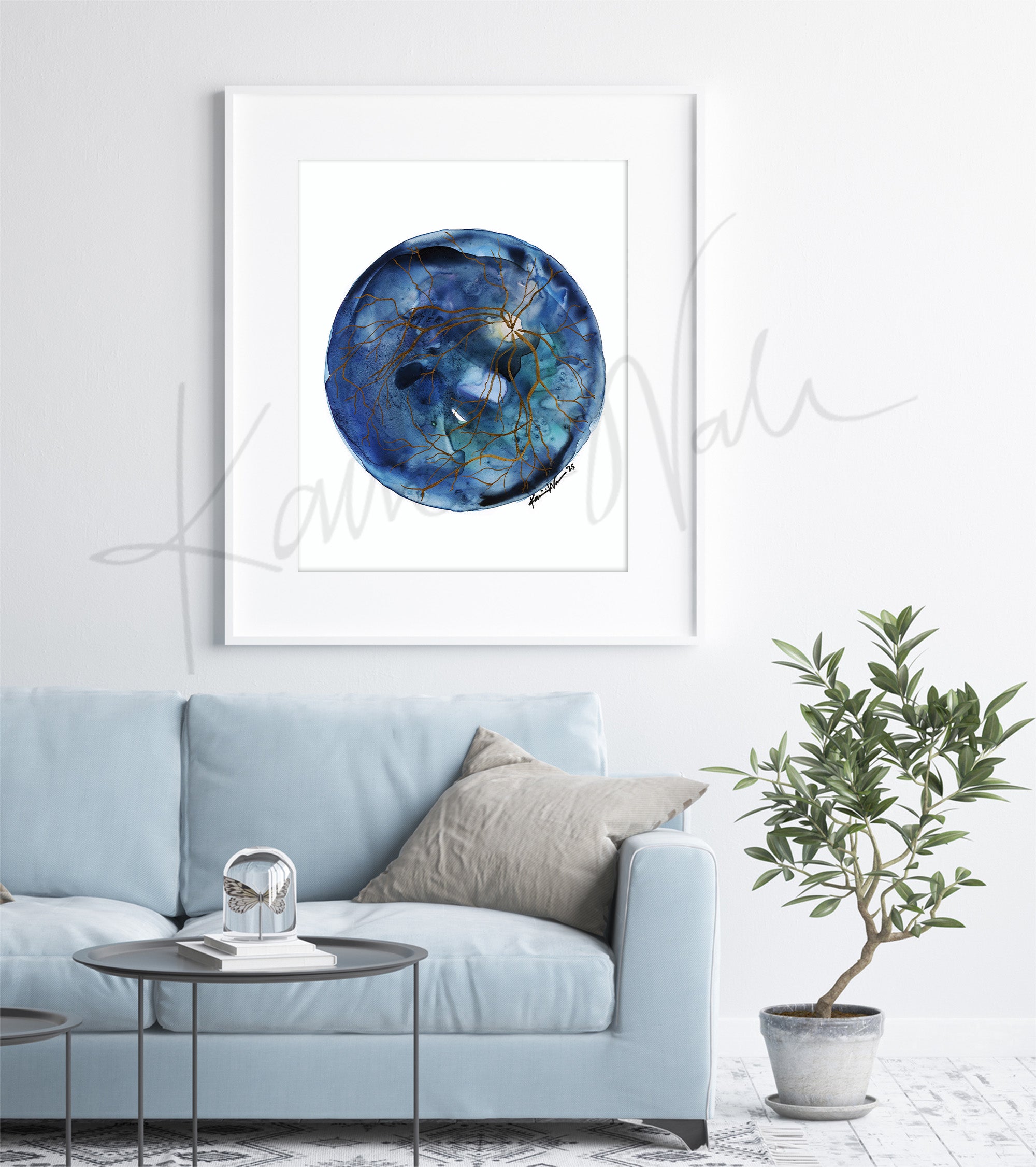 Blue Retina Watercolor Print