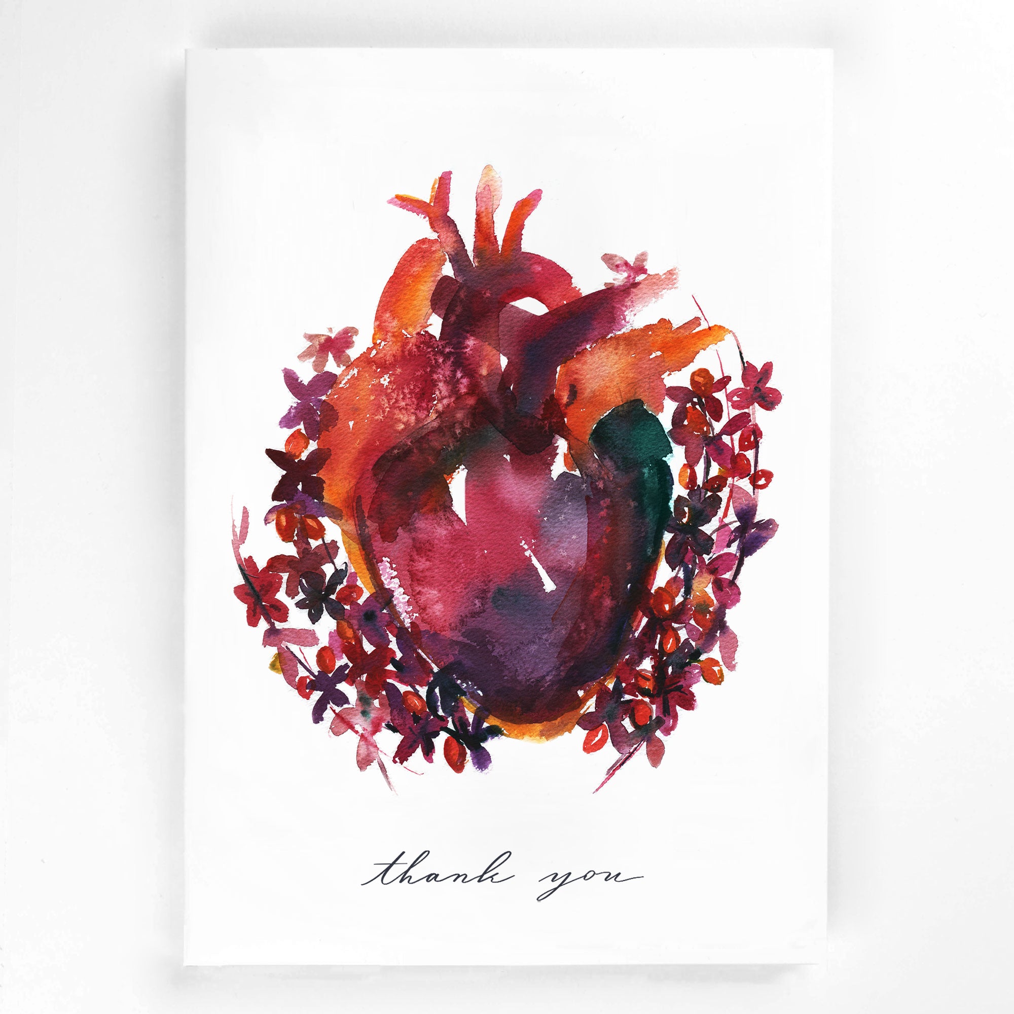 Bold Heart Thank You Card