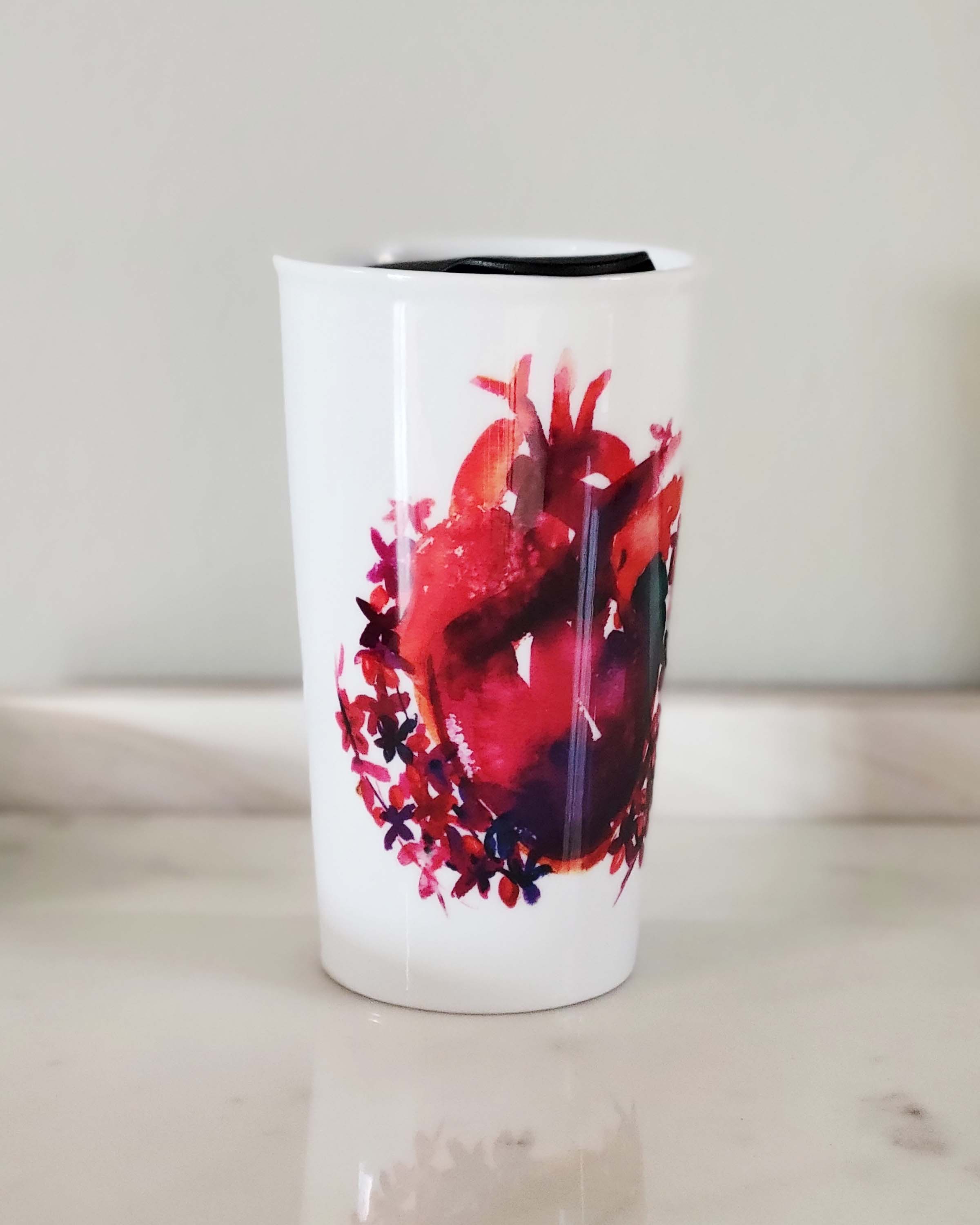 Bold Heart Ceramic Travel Mug