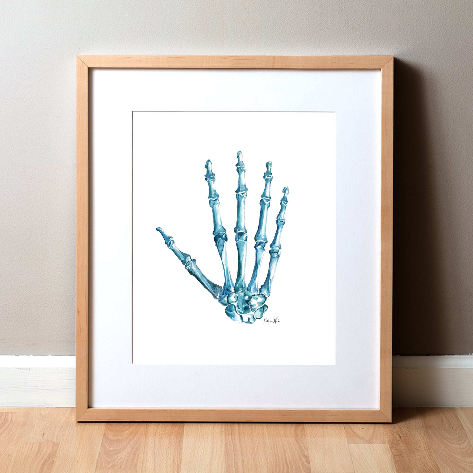 Bones of the Hand Watercolor Print