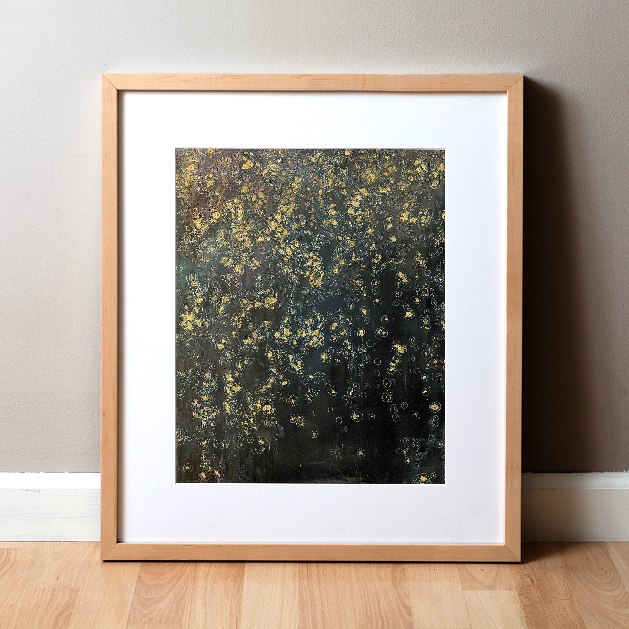 Cascading Cells Cold Wax Print