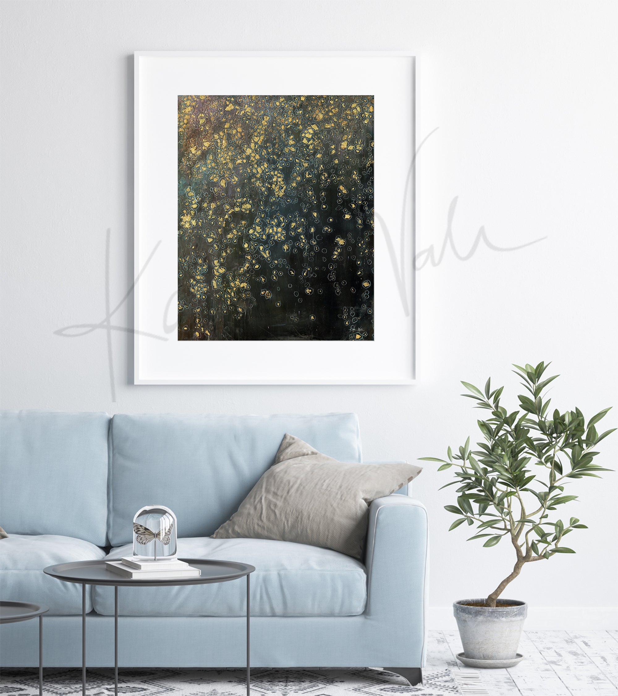 Cascading Cells Cold Wax Print