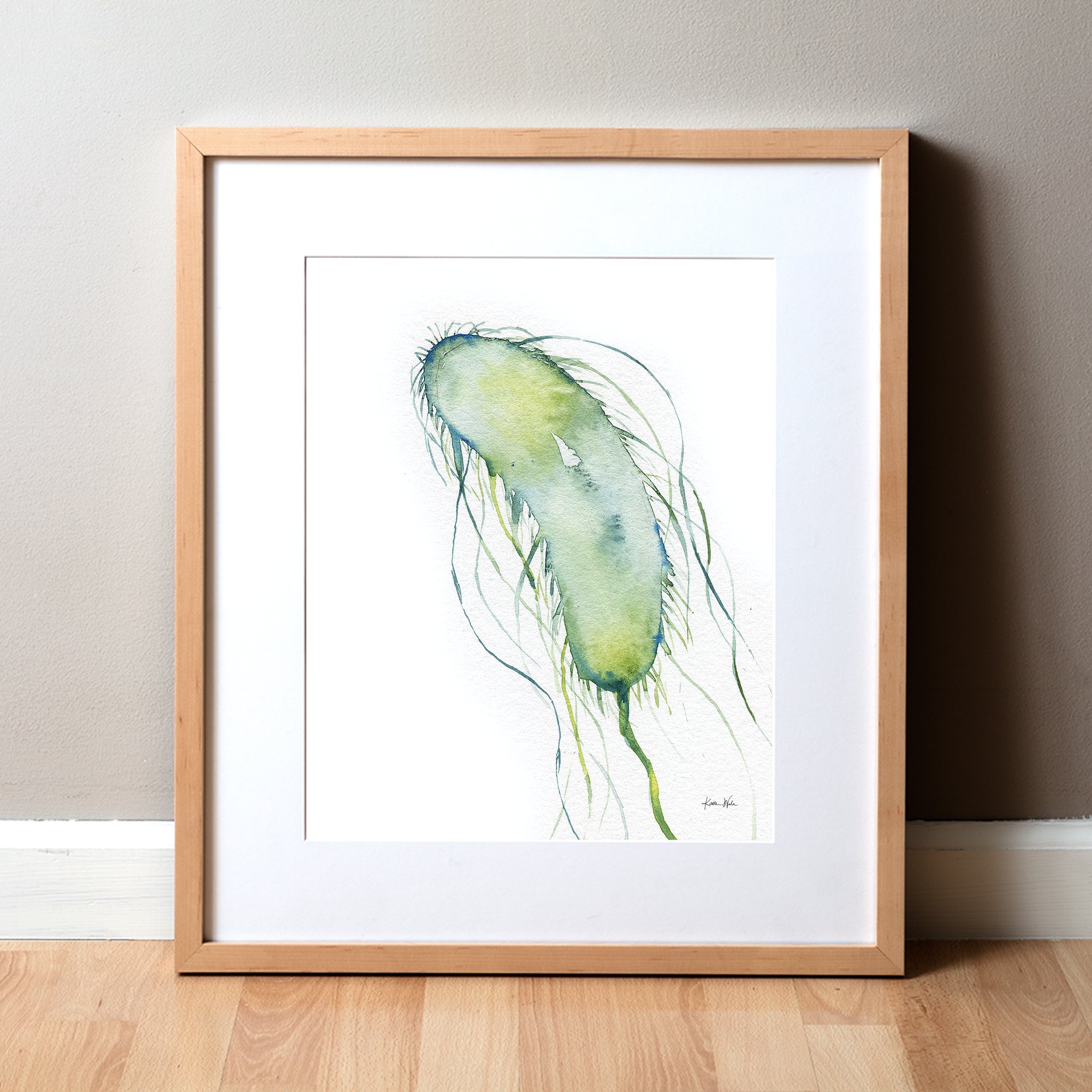 Endearing E. Coli Watercolor Print