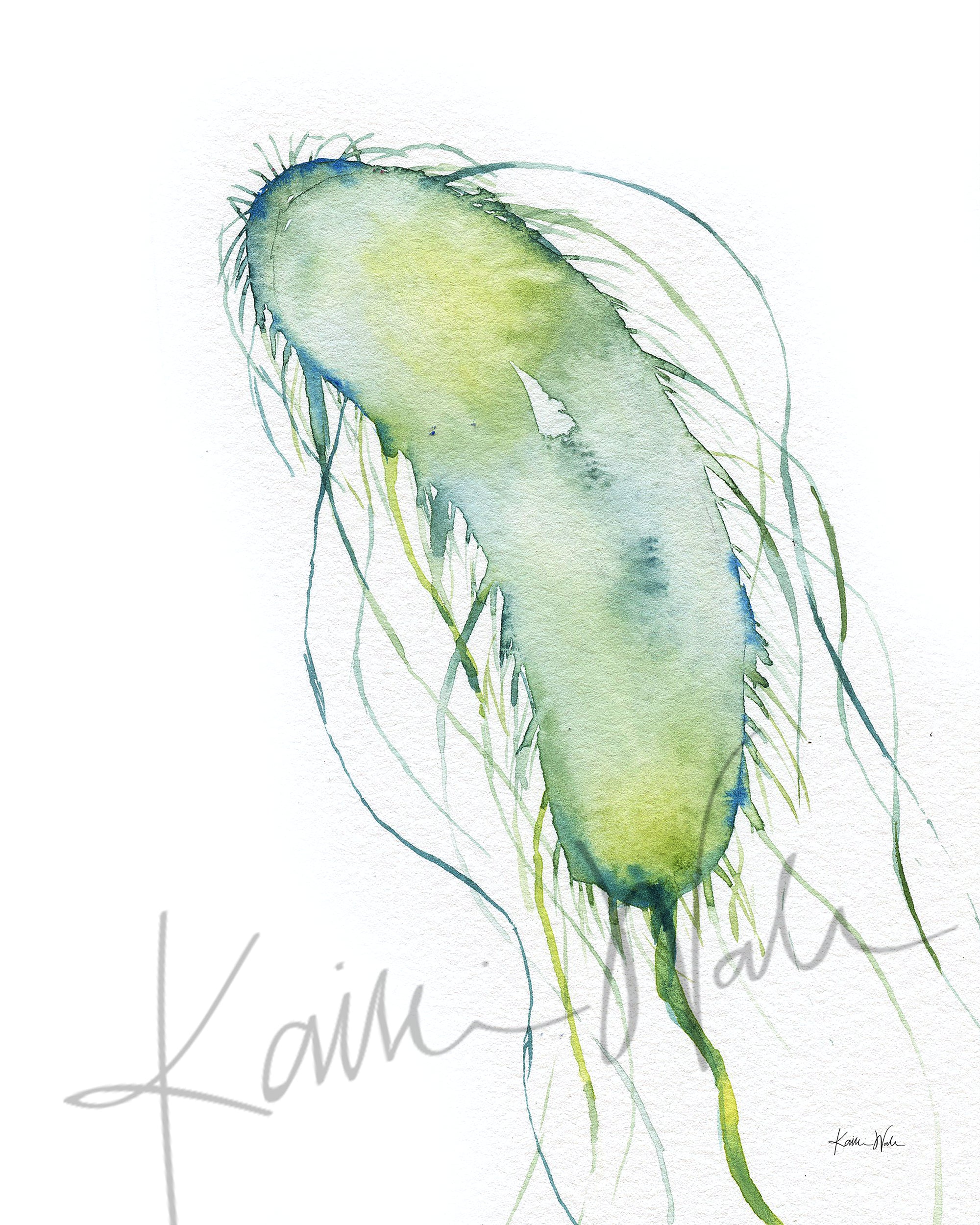 Endearing E. Coli Watercolor Print