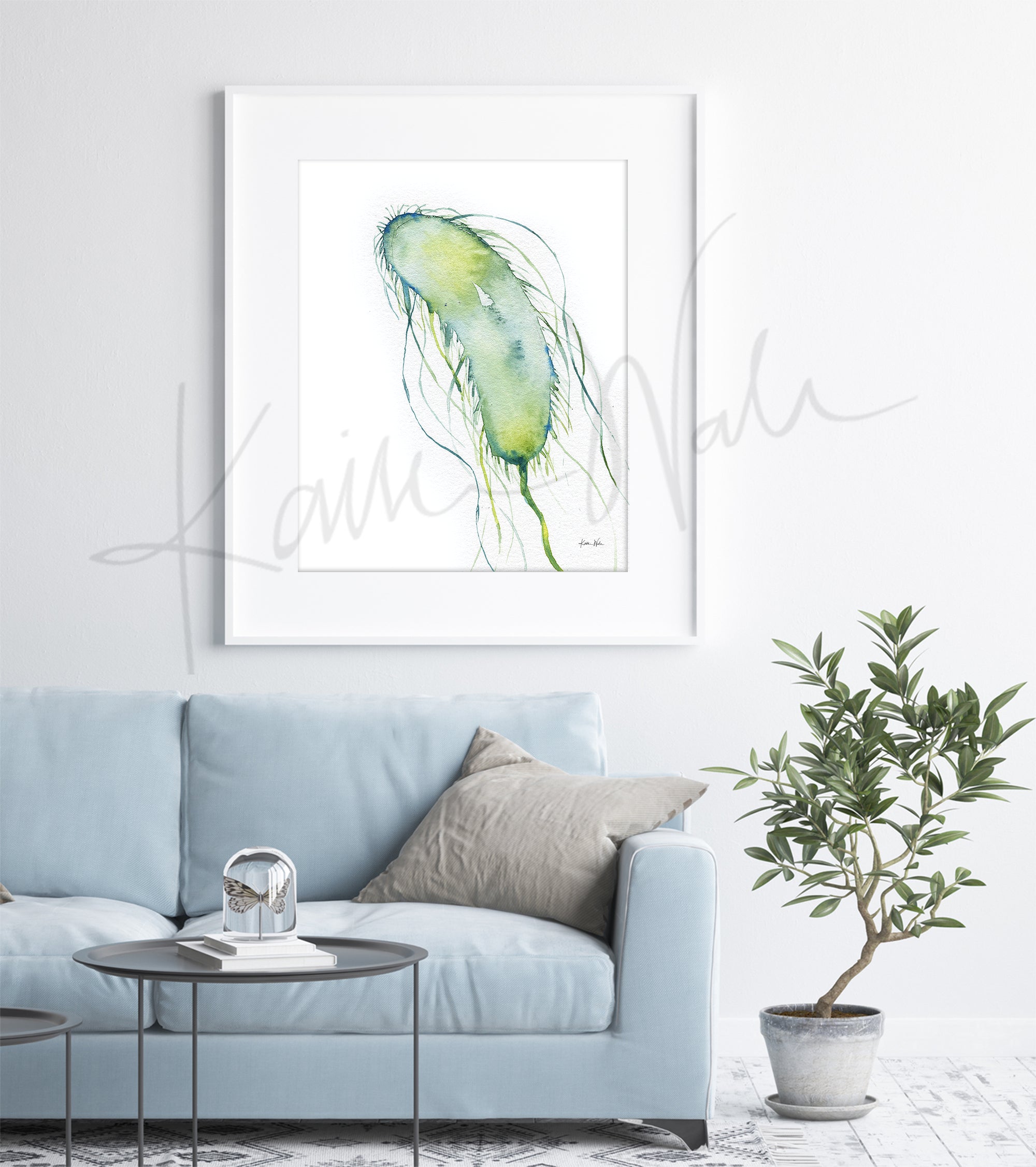 Endearing E. Coli Watercolor Print