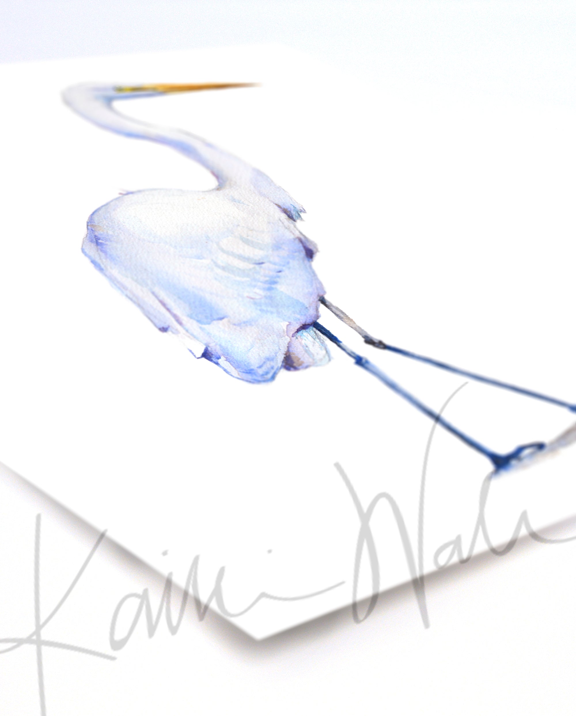 Heron and Egret Watercolor Print Set