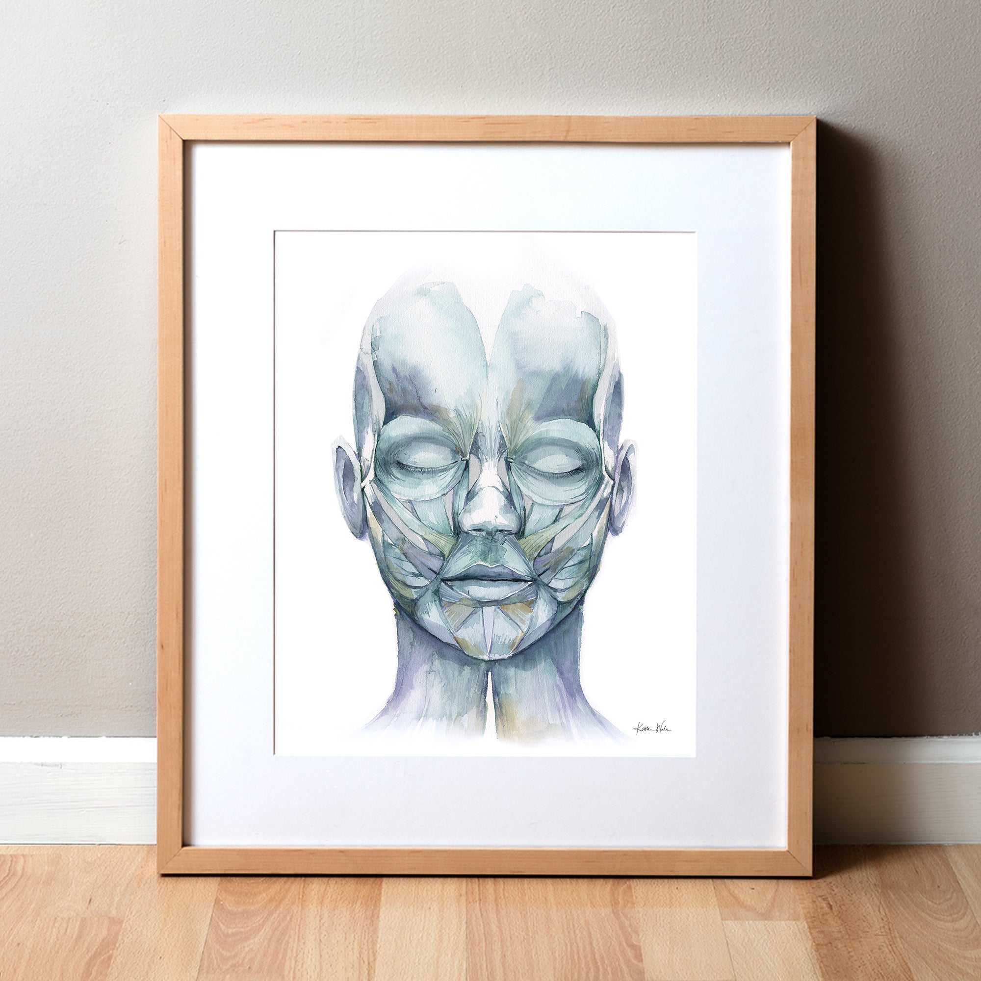 Muscles of Facial Expression Watercolor Print