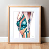 Gilded Knee Joint Watercolor Print
