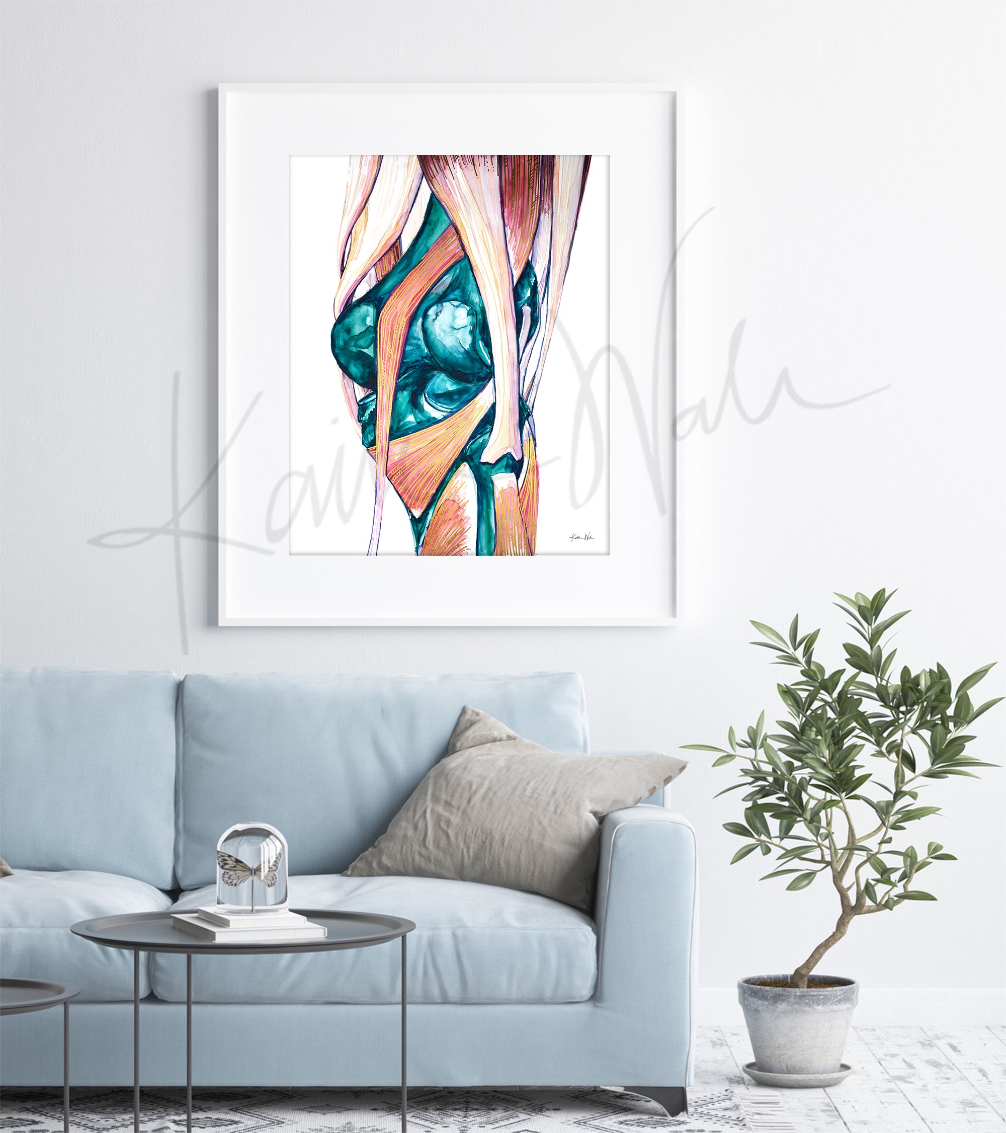 Gilded Knee Joint Watercolor Print