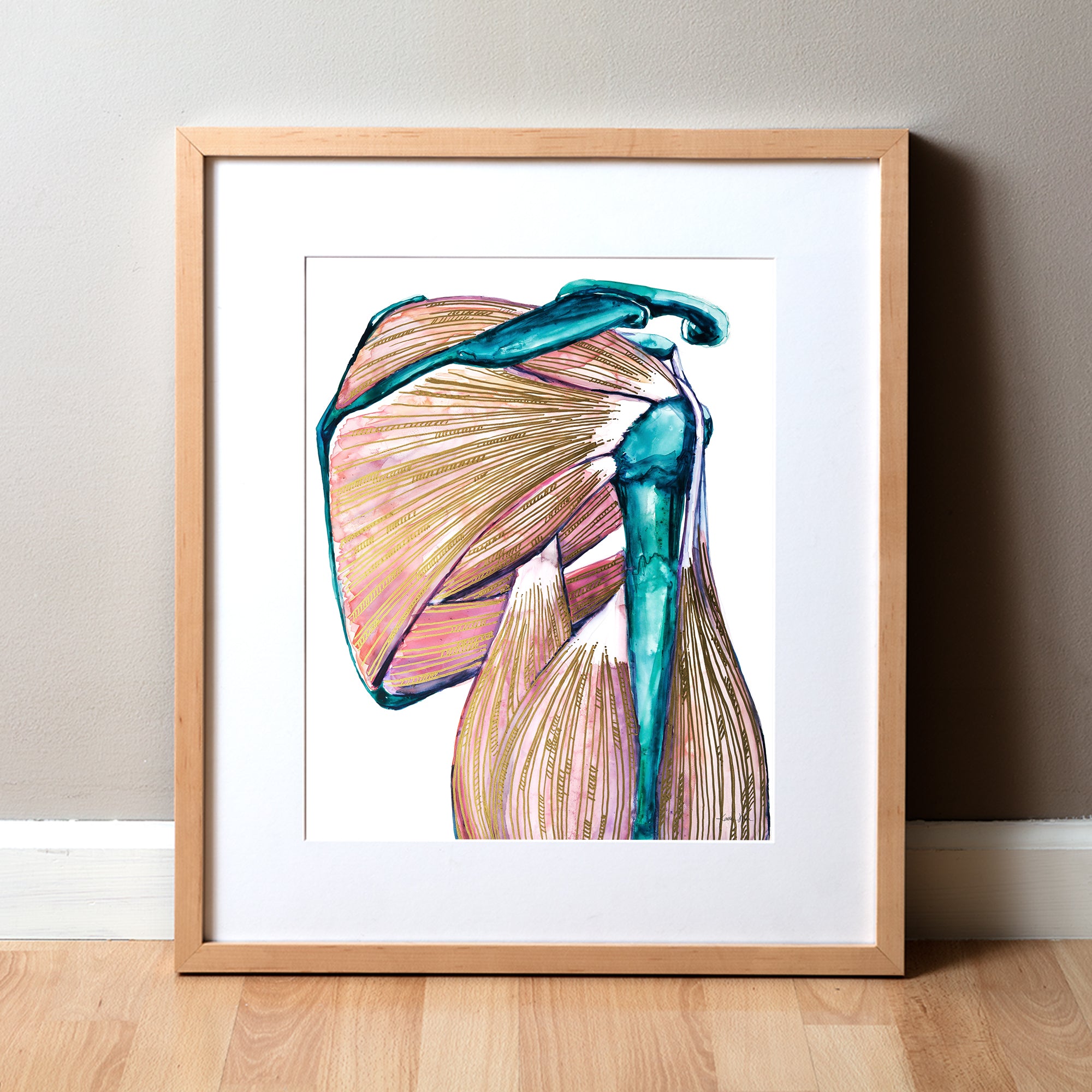 Gilded Shoulder Joint Watercolor Print