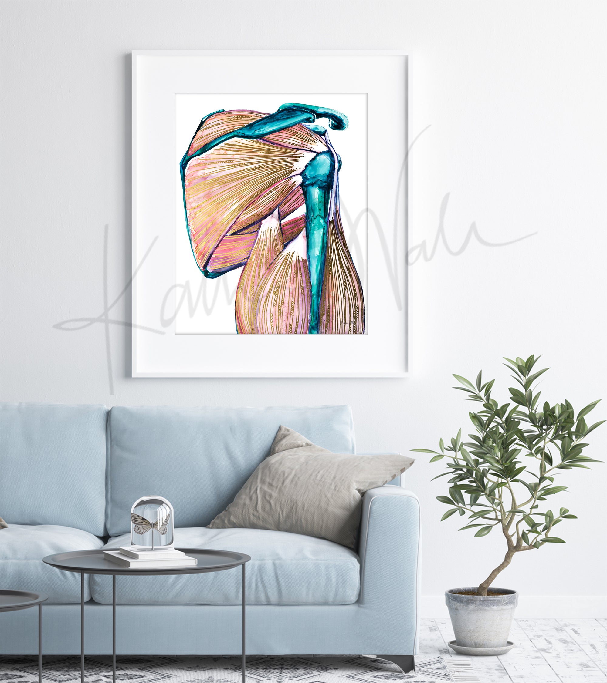 Gilded Shoulder Joint Watercolor Print