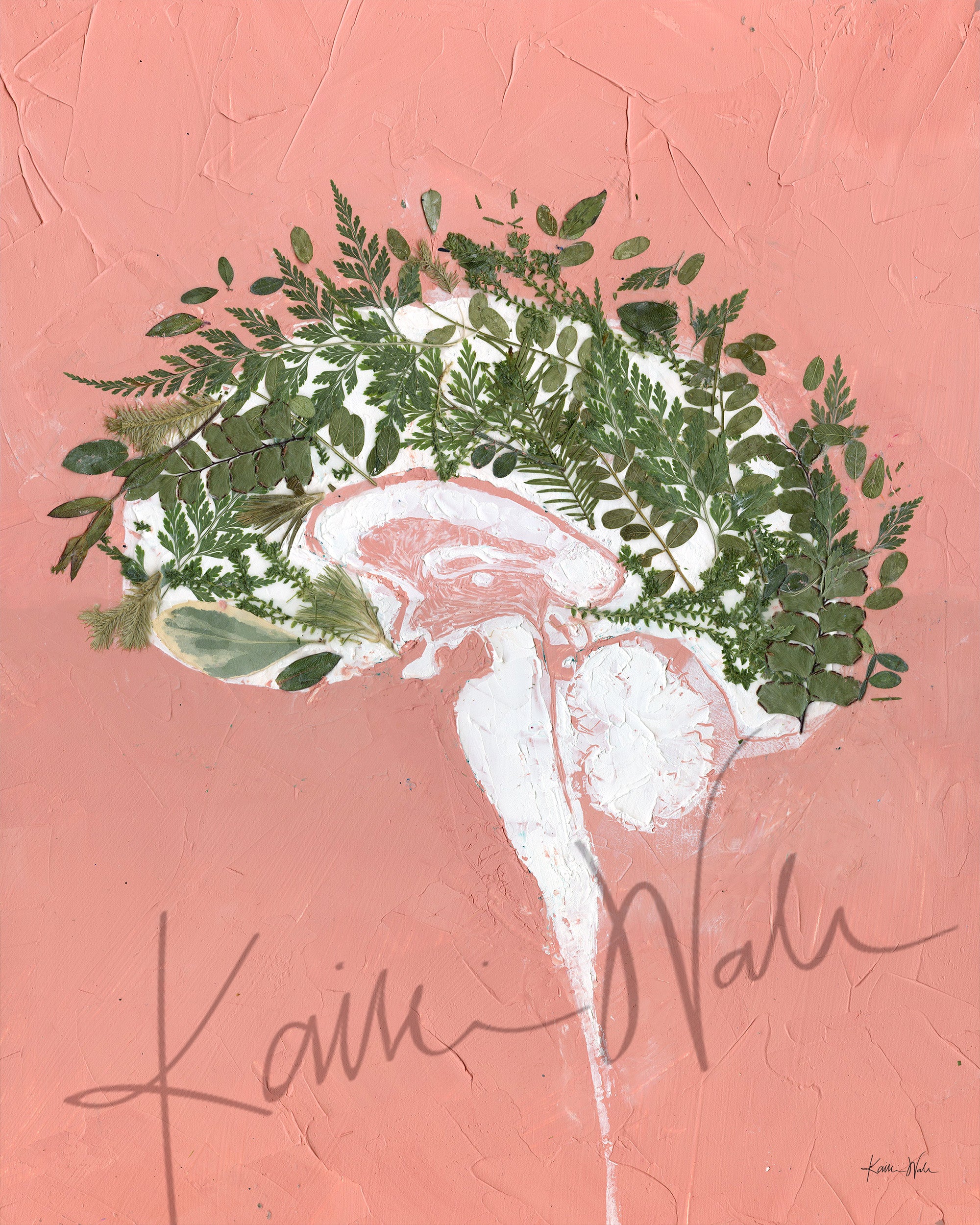 Grow Sagittal Brain Cold Wax Print