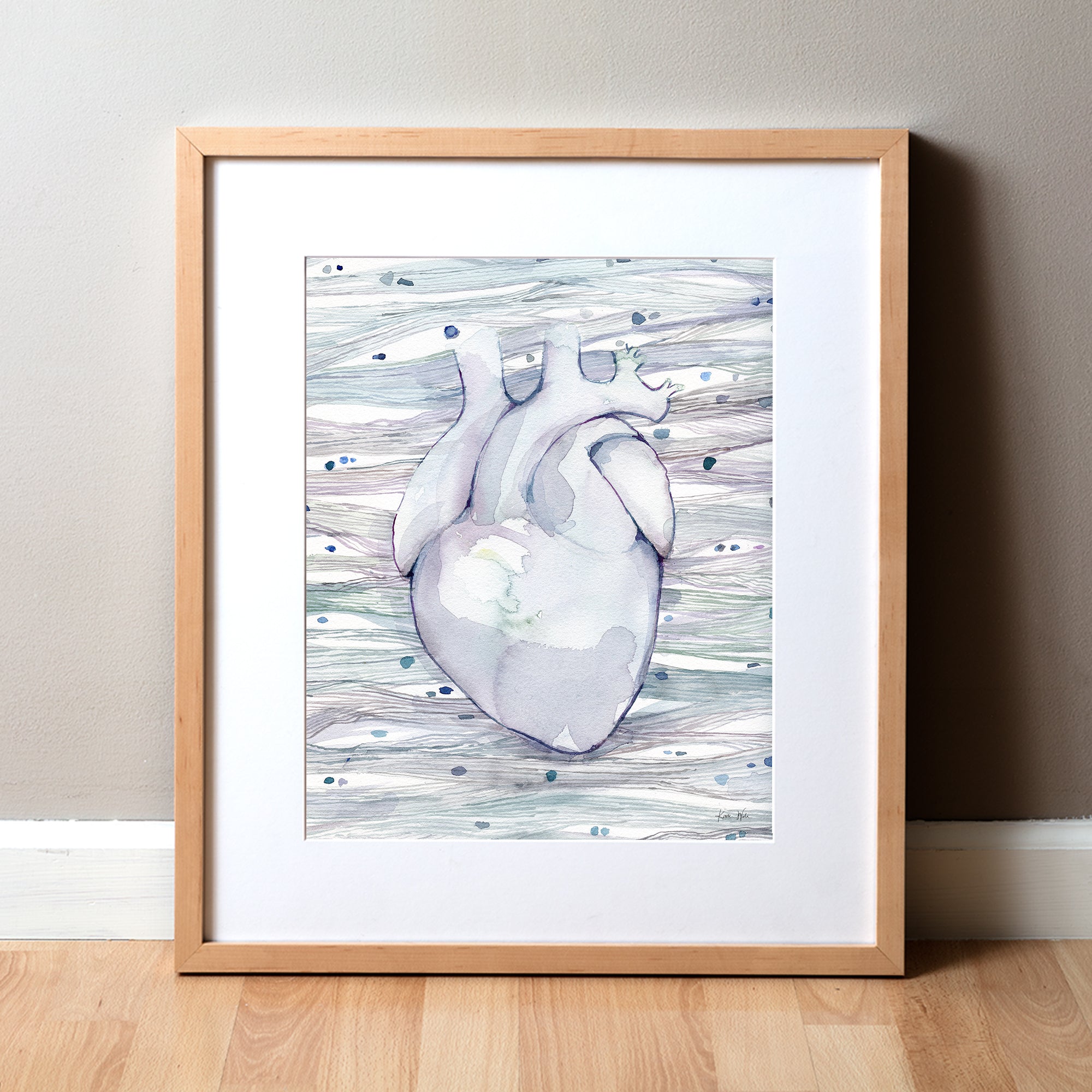 Heart Cell Patterns Watercolor Print