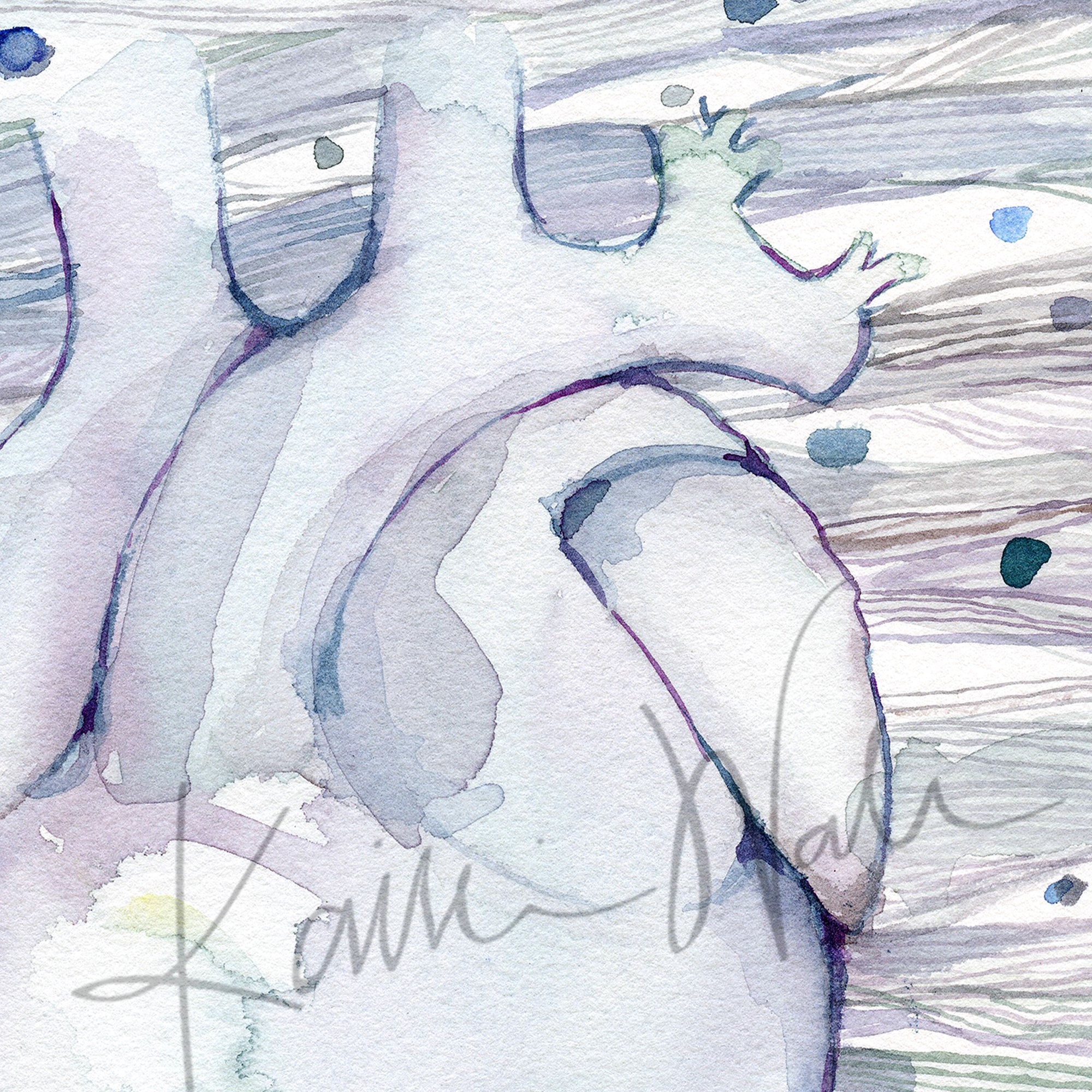 Heart Cell Patterns Watercolor Print