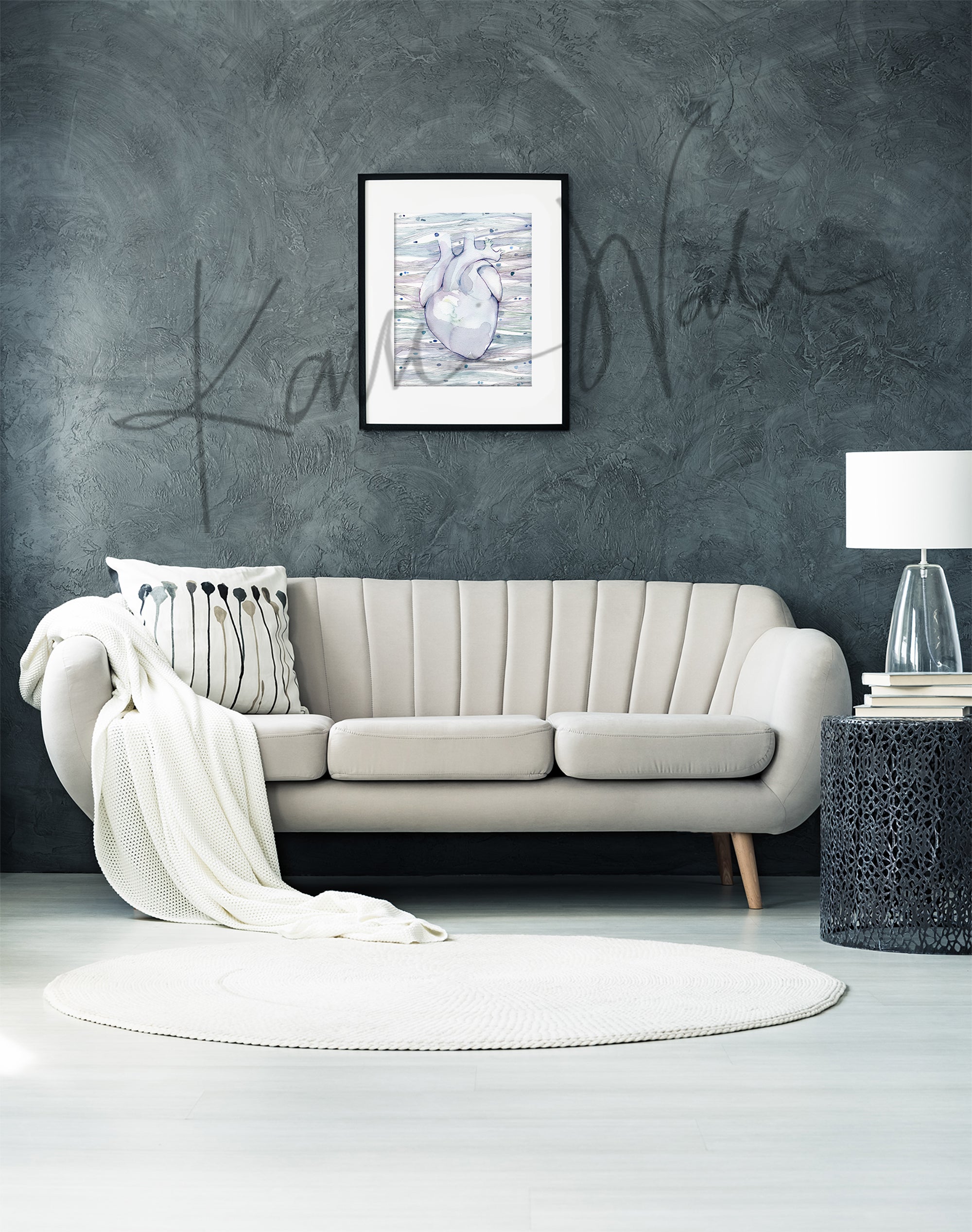 Heart Cell Patterns Watercolor Print