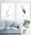 Heron and Egret Watercolor Print Set