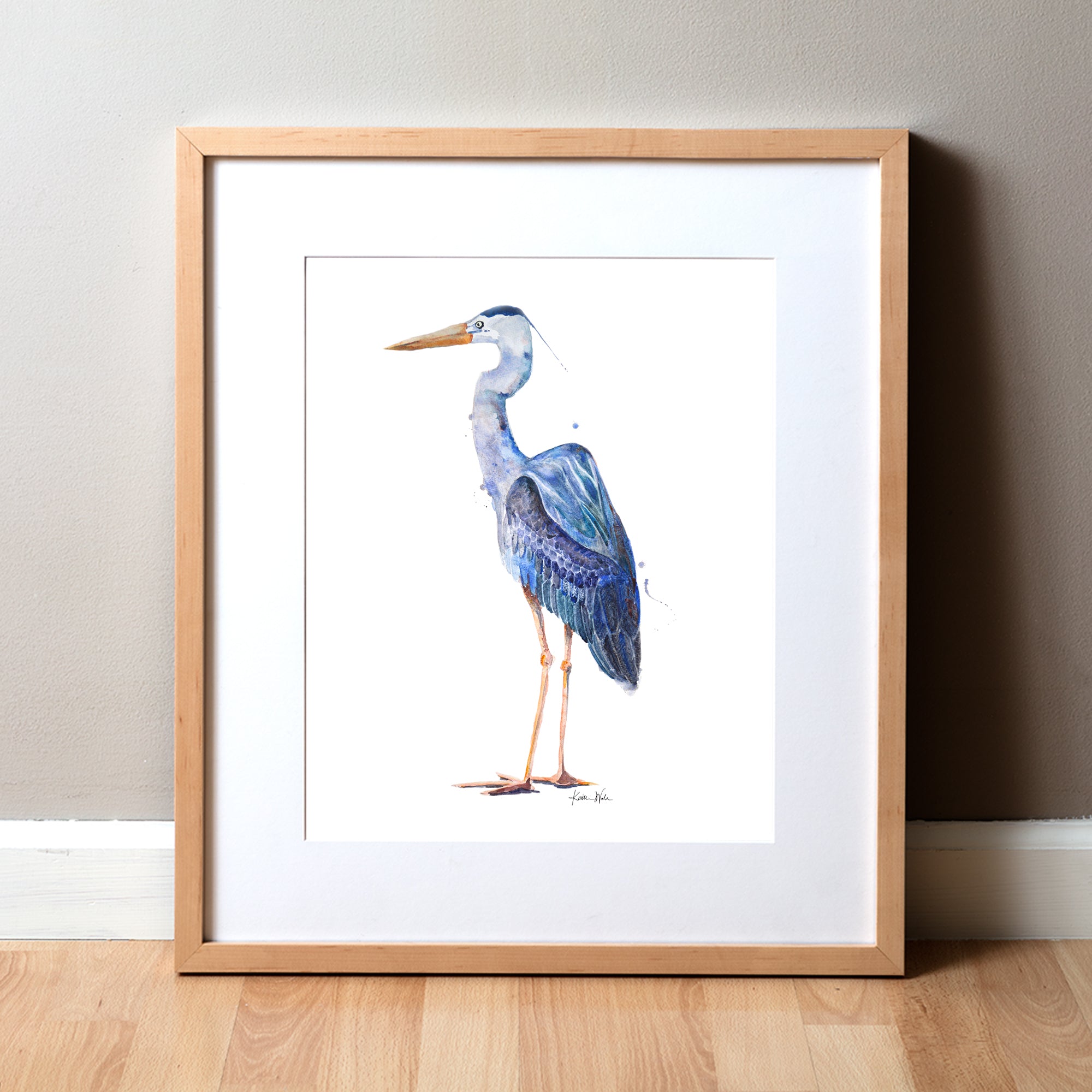 Great Blue Heron Watercolor Print