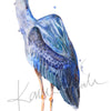 Great Blue Heron Watercolor Print