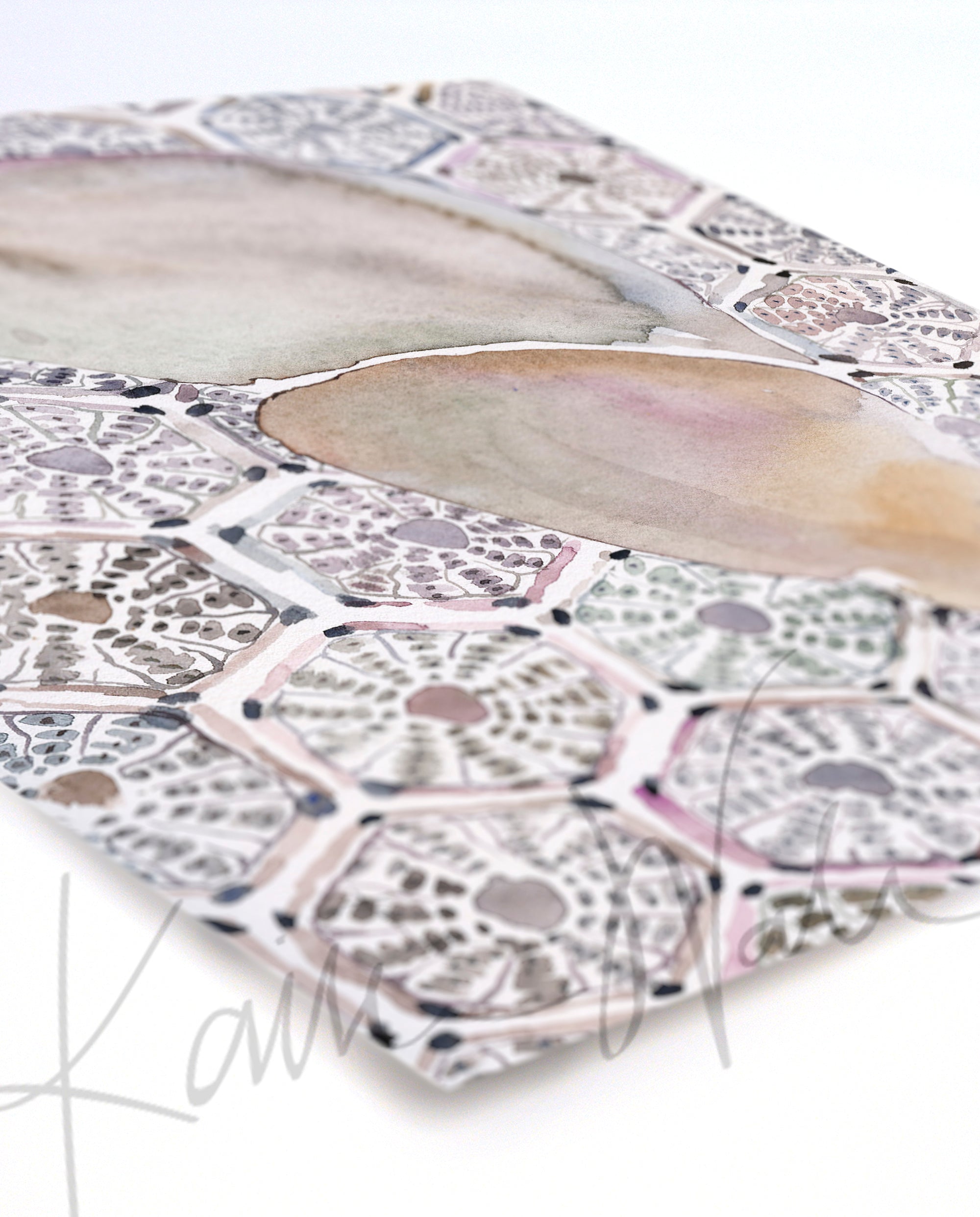 Liver Cell Patterns Watercolor Print