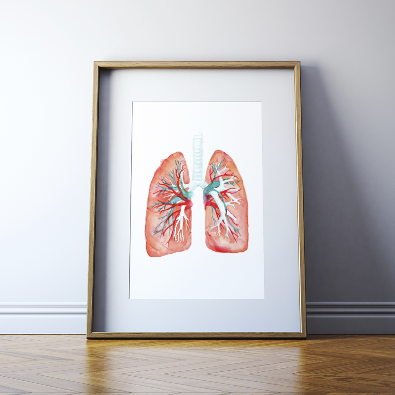 Lungs Art Watercolor Print