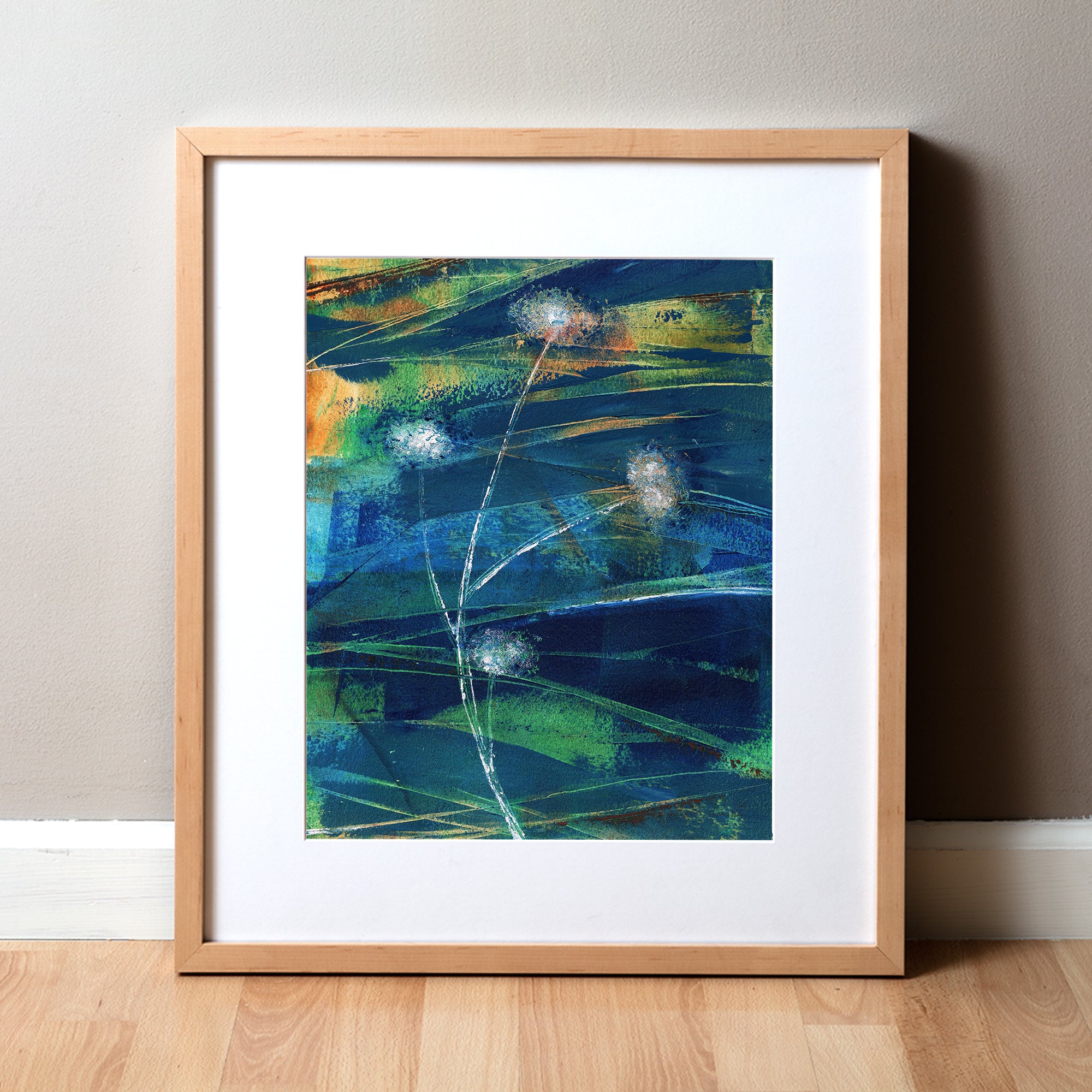 Neuromuscular Junction Wisps Cold Wax Print