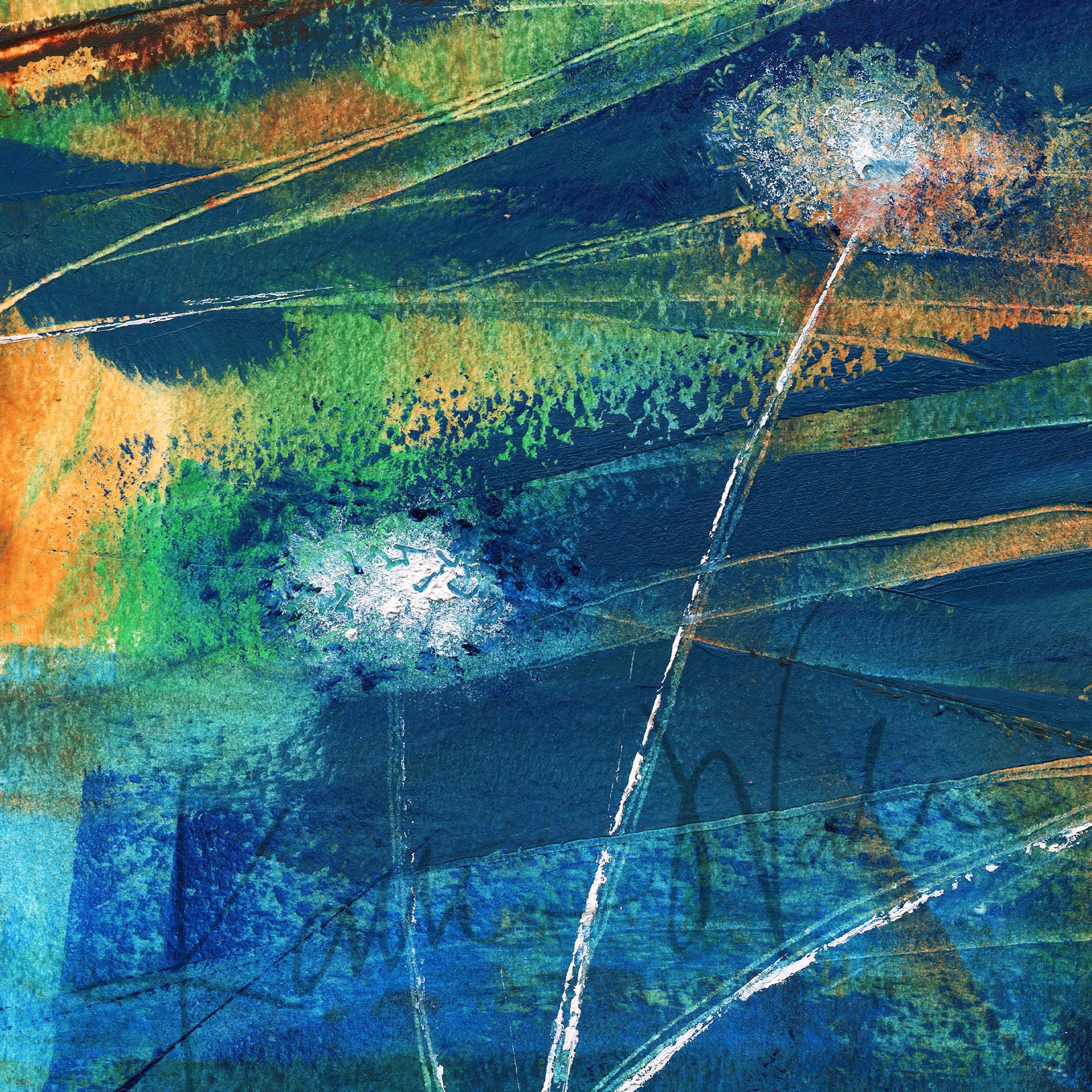 Neuromuscular Junction Wisps Cold Wax Print