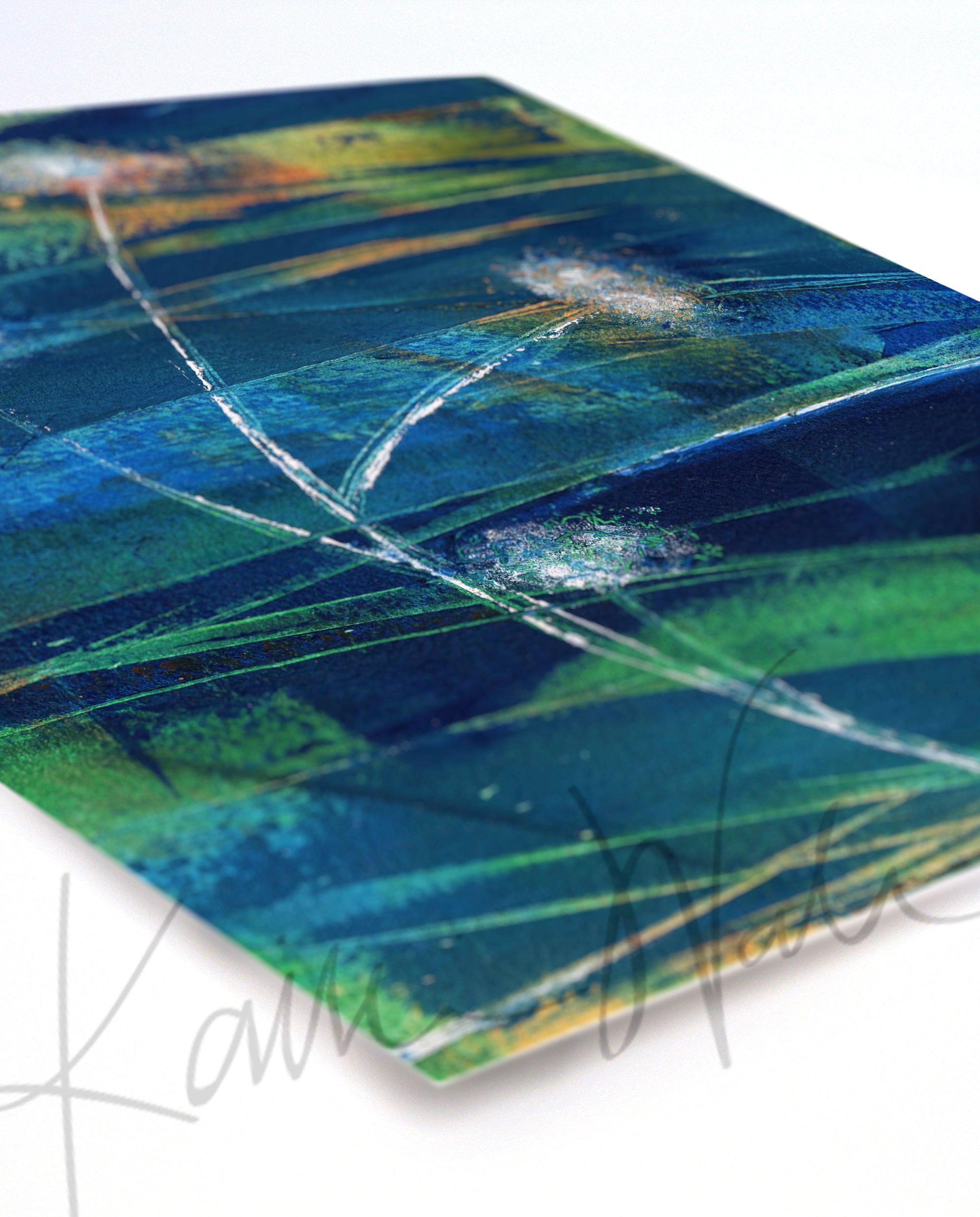 Neuromuscular Junction Wisps Cold Wax Print