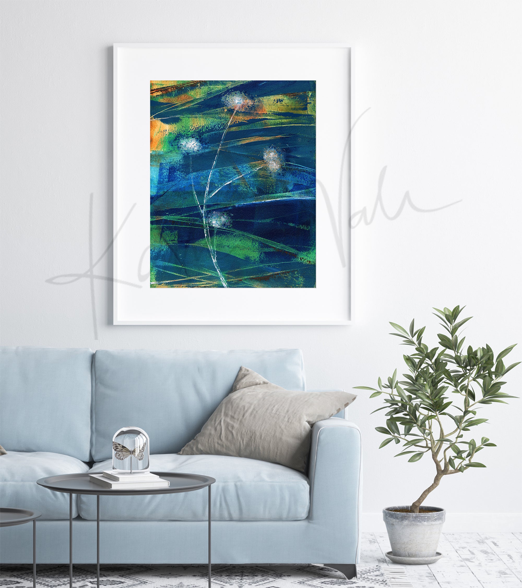 Neuromuscular Junction Wisps Cold Wax Print