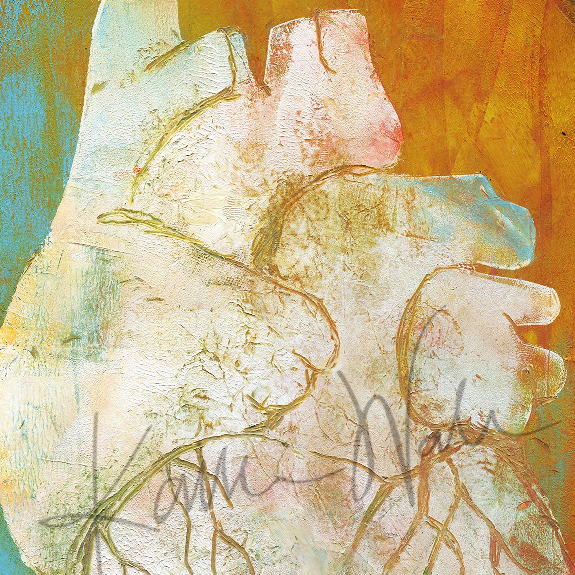 Oh Heart Cold Wax Print
