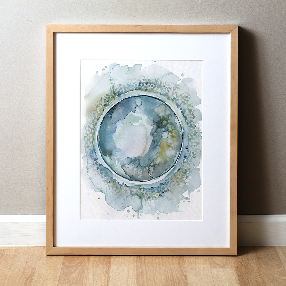 Ovum and Corona Radiata Watercolor Print