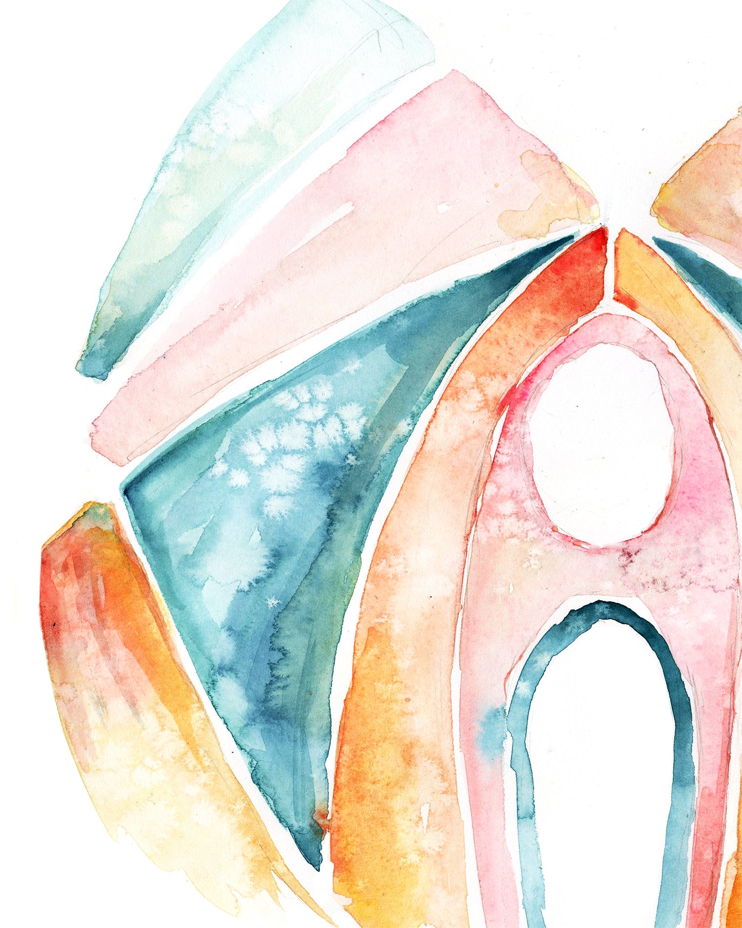 Female and Male Pelvic Floor Set of Two Watercolor Prints