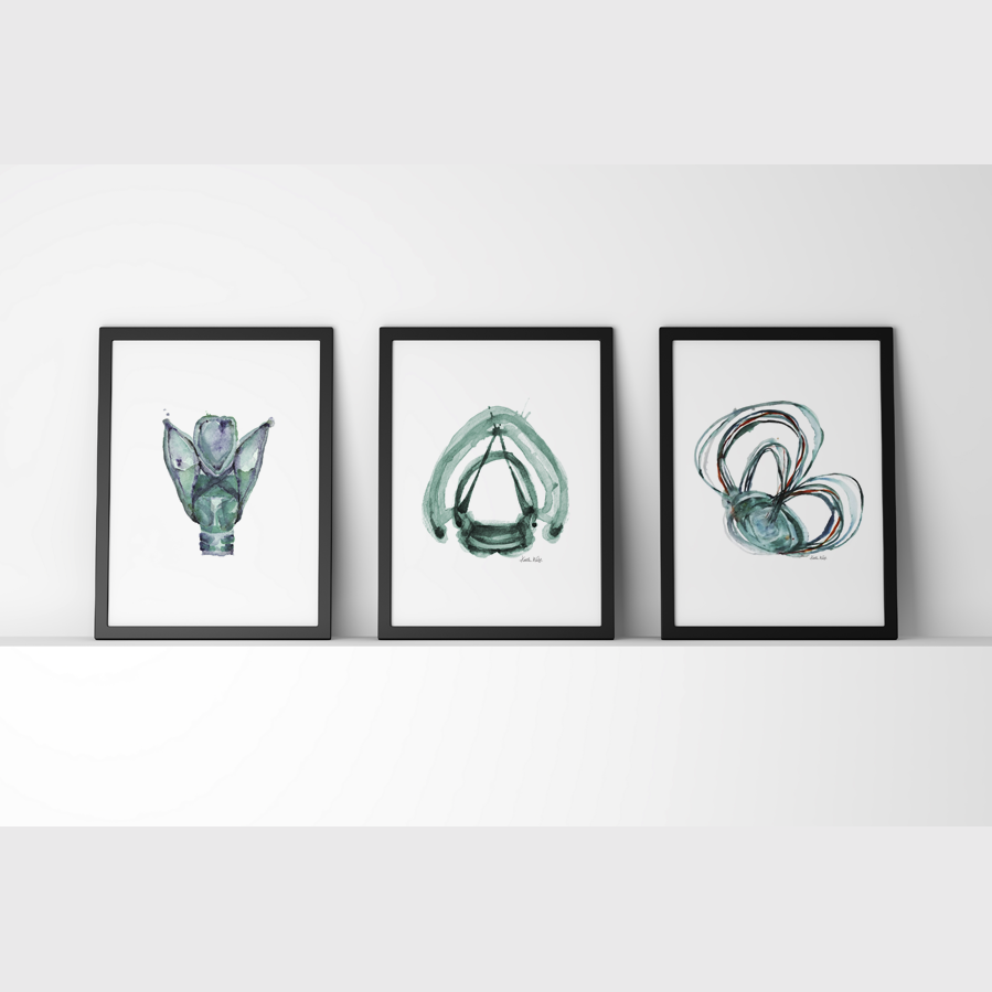 Speech Path Anatomy Watercolor Print Set