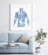 Striated Back Muscles Watercolor Print
