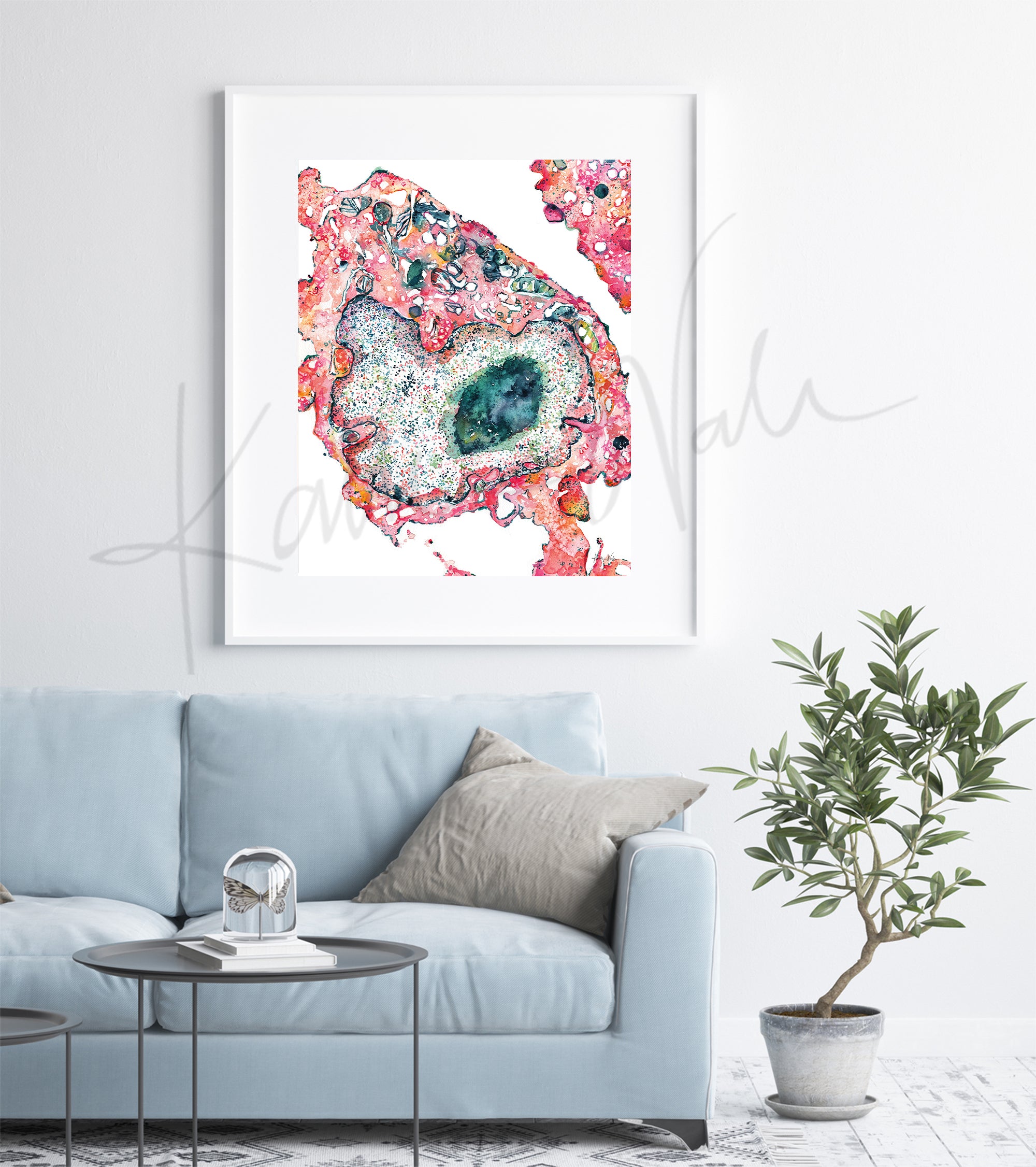 Tissue Cell TEM Watercolor Print
