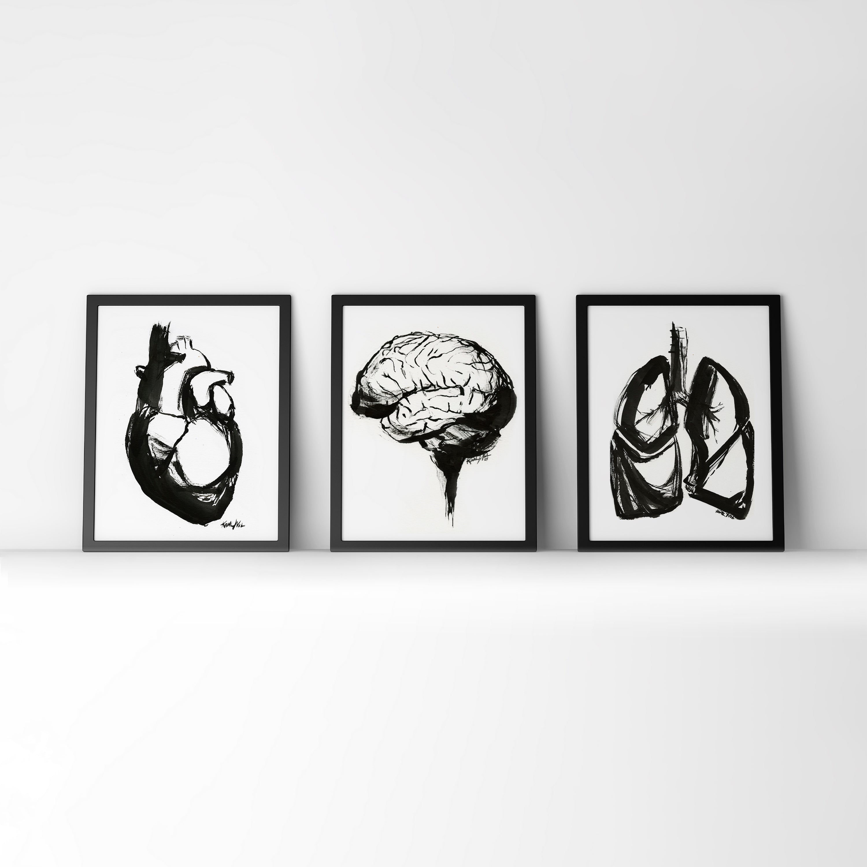 Heart, Brain, and Lungs Ink Set
