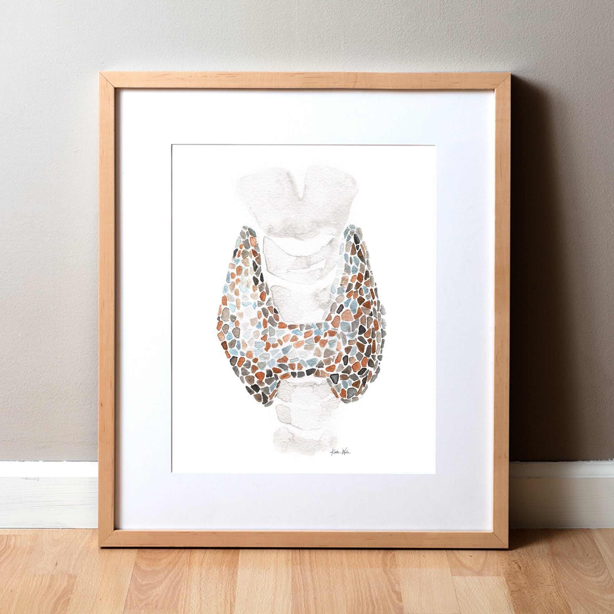 Thyroid Mosaic Watercolor Print