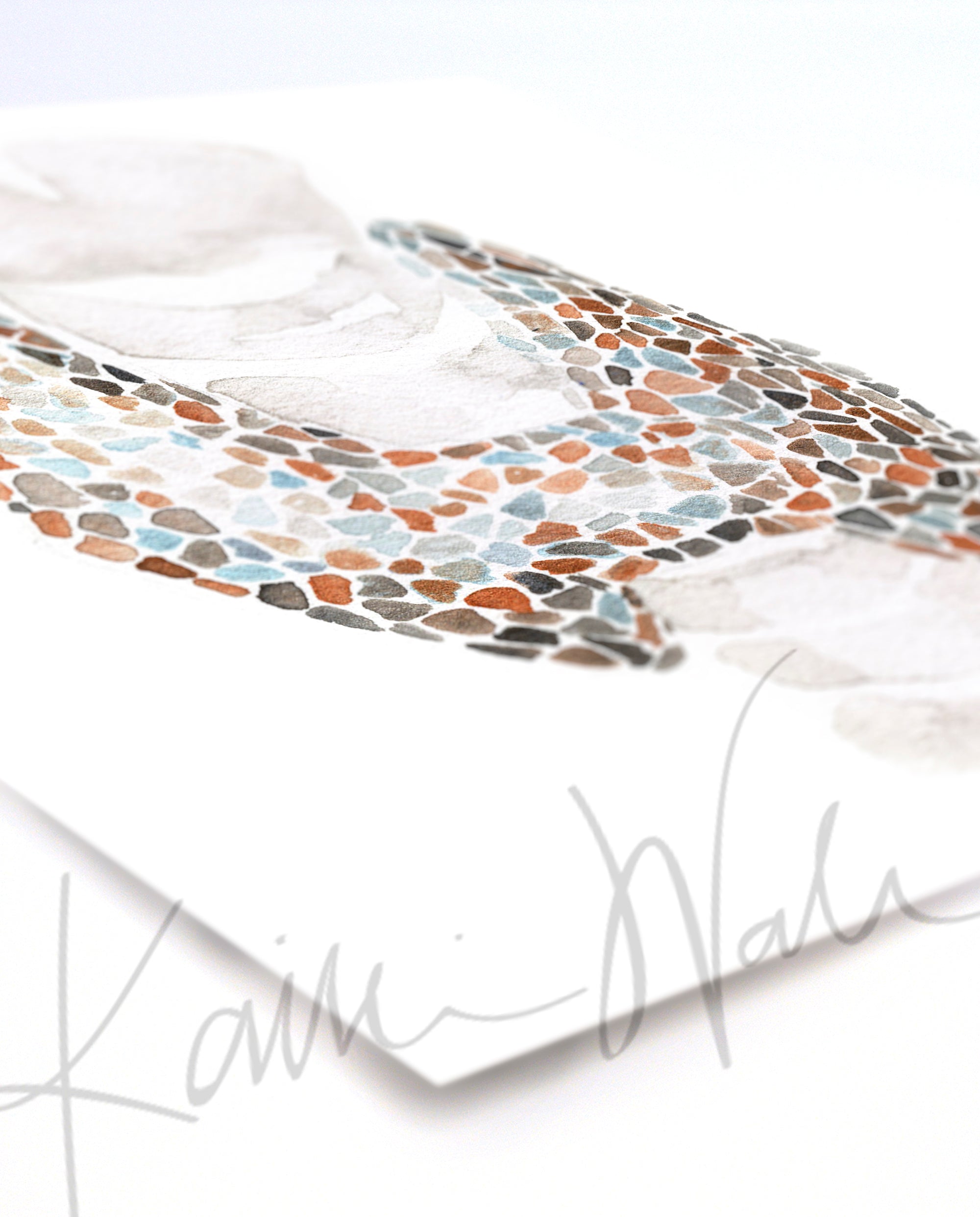 Thyroid Mosaic Watercolor Print