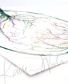 Twin Placenta in Pink and Green Watercolor Print