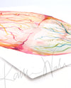 Twin Placenta in Bright Colors Watercolor Print