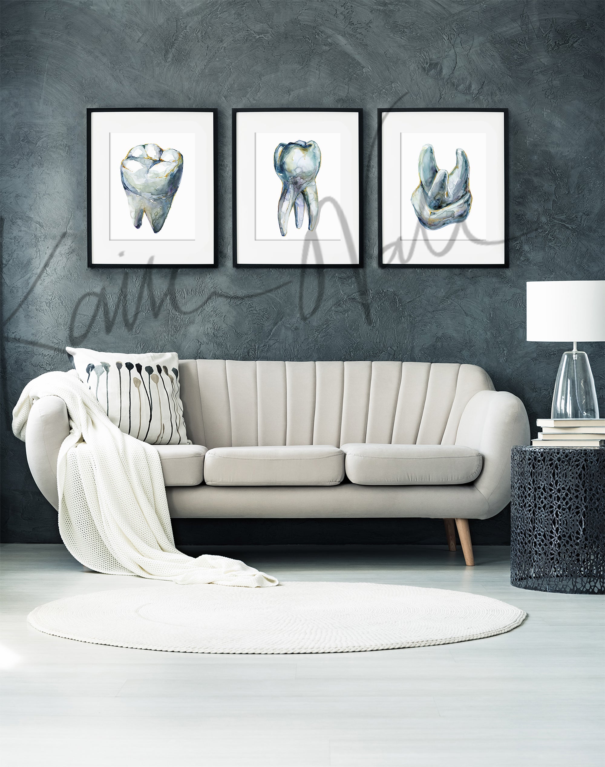 Molar Views Dental Watercolor Print Set