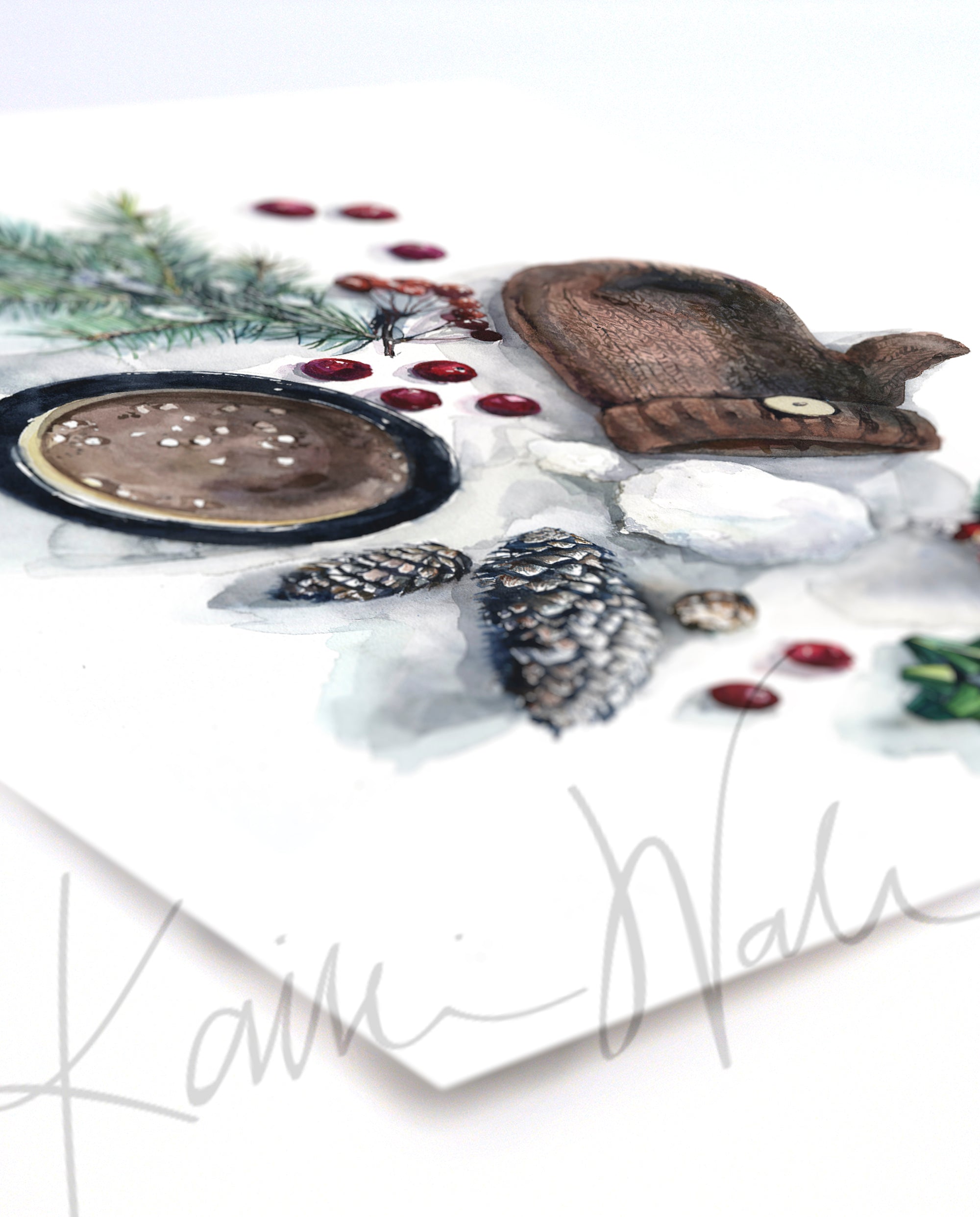 Winter in Wisconsin Watercolor Print