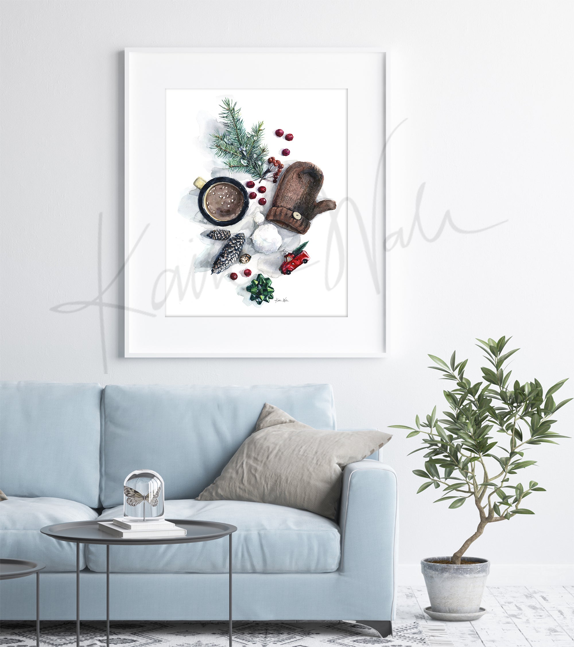 Winter in Wisconsin Watercolor Print