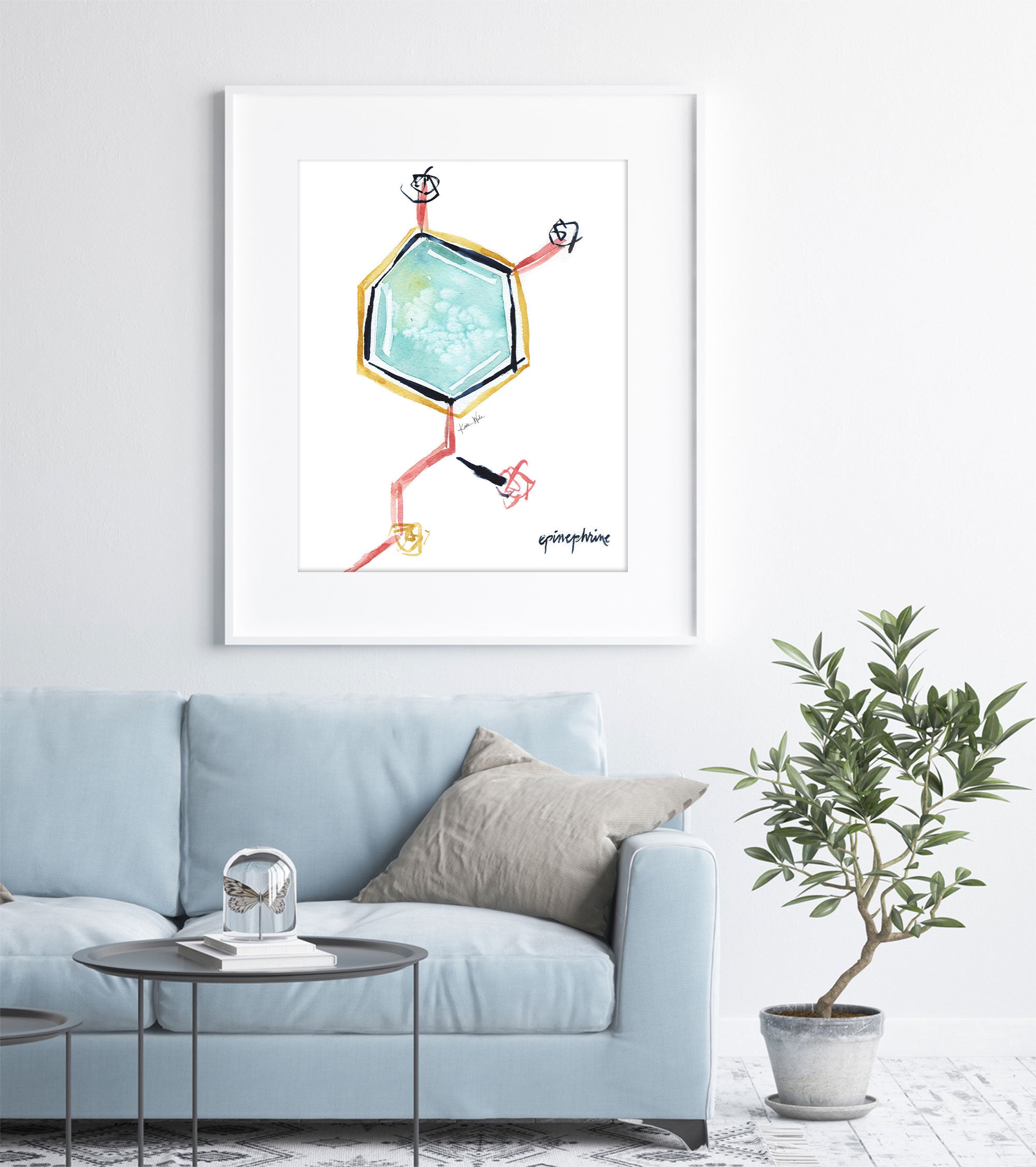 Epinephrine Watercolor Print - Happy Hormones