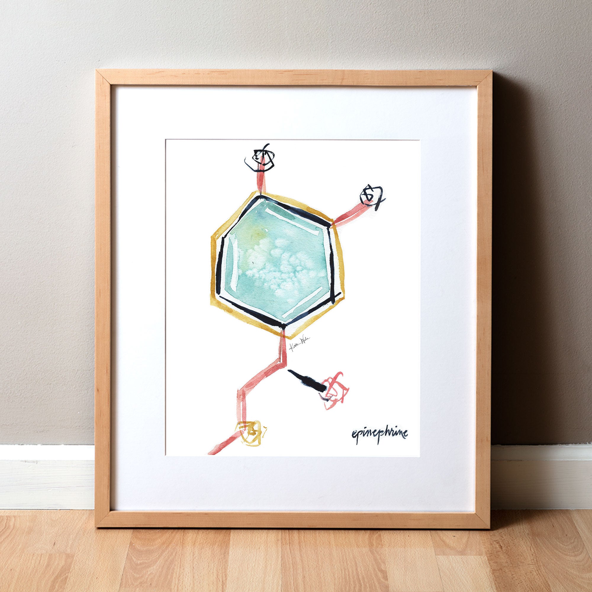 Epinephrine Watercolor Print - Happy Hormones