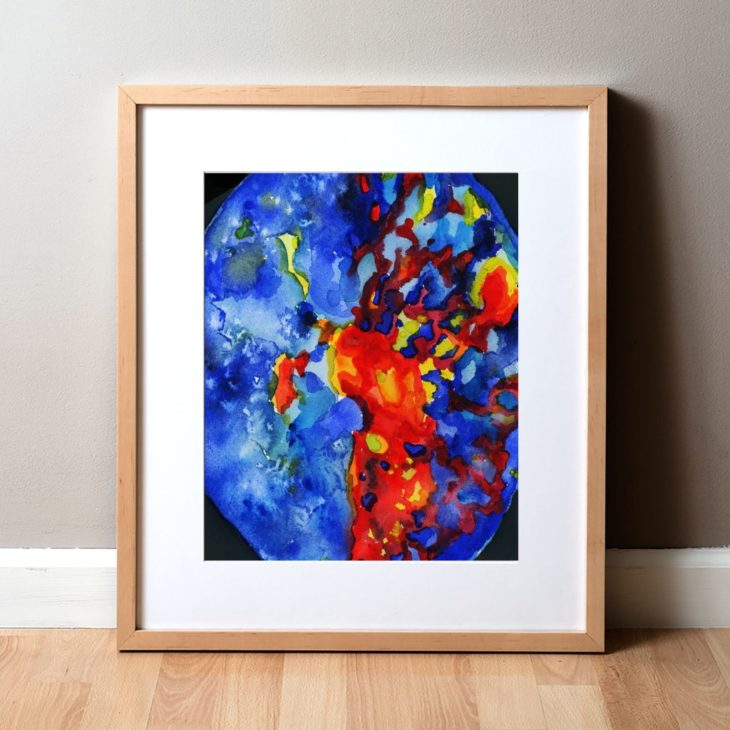 Brain Perfusion Scan Watercolor Print