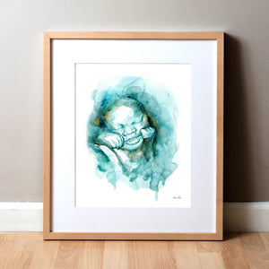 3D Ultrasound Watercolor Print